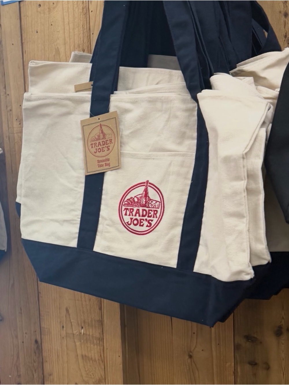 Trader Joe's Navy Canvas limited editionTote Bag